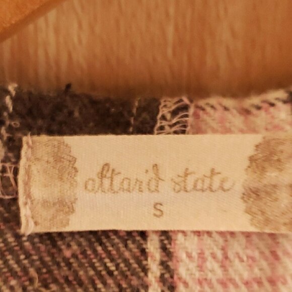 Altar'd State Womens Pink Grey Sleeveless Hooded Fringe Open Front Vest Small - Picture 5 of 7